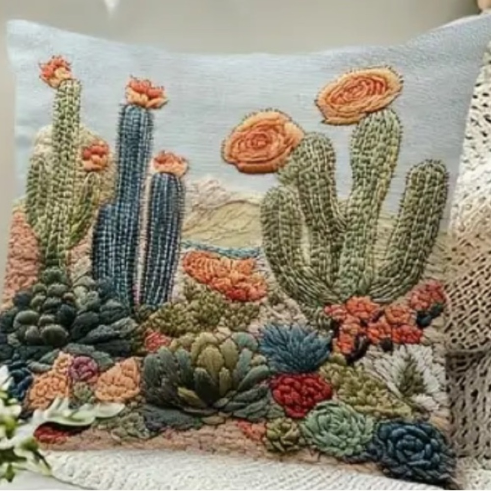 🌵🏜️Cactus Landscape Pillow Cover